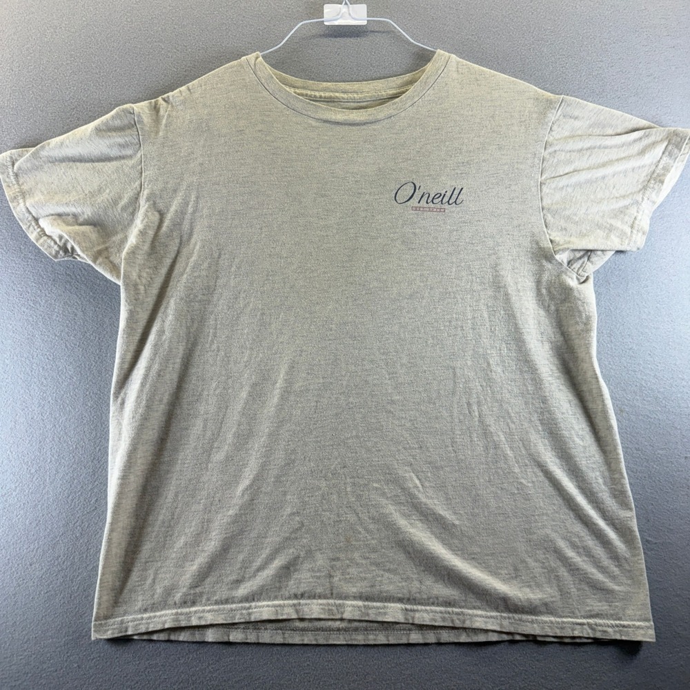 Vintage O'Neill Mens Modern Fit Graphic T-Shirt Tan Heather Short Sleeve Medium